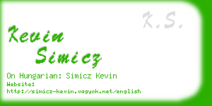 kevin simicz business card